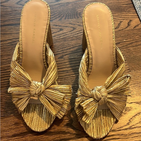 Loeffler Randall Gold Penny Heel - Picture 1 of 7